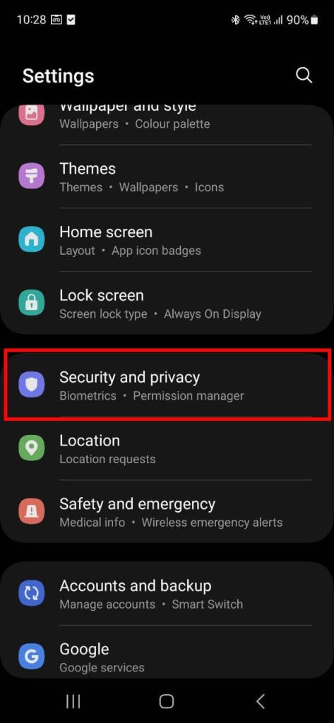 security and privacy settings in android phone